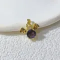 Vergoldeter Fledermaus-Anhänger mit lila Zirkon Kristall, DIY Schmuck Accessoire für Kette. - Goldene Fledermaus mit Violetten Augen