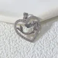 Silberner Herz Meerjungfrau Anhänger Detail, glitzernder Zirkon Charme für individuelle Kette. - Herz Meerjungfrau (Stil 10)