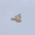 Vergoldete Schleife Strass DIY Anhänger für handgemachte Schmuck Handy Kette Armband Zubehör - Birne Herz Große Zirkonia Schleife Stil (Artikel 9425)