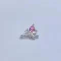 DIY Rosa Zirkonia Schleife Anhänger Kupfer Plattiert Schmuck Zubehör für Armbänder - Rosa Birne Hauptstein Mikropave Schleife Stil (Artikel 9425)