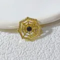 Vergoldeter Spinnennetz Zirkon Anhänger DIY Schmuck Zubehör Variante Detailansicht - Goldenes Netz mit Schwarzem Herz