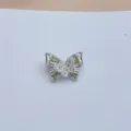 Detailansicht des Schmetterlingsanhängers mit Zirkoniasteinen, ideal für DIY-Schmuckzubehör. - Grüner Farbiger Diamant Weißer Diamant Mikropave Schmetterling Stil (Artikel 9425)