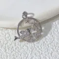 Silberner Delfin und Seestern Anhänger mit funkelndem Zirkonia, Meeres Schmuck Detail. - Delfin Seepferdchen (Stil 18)