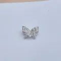 Silberner Schmetterling Anhänger DIY Schmuck Zubehör mit klaren Zirkonia Kristallen für Kunst - Silber Pave Klarer Zirkonia Schmetterling Stil (Artikel 9425)