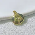 Vergoldeter Muschel-Anhänger mit funkelnden Zirkonia-Details, ideal für DIY-Schmuck. - Gestreifter Eingelegter Muschel Stil (3) / Nur Anhänger