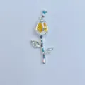 Elegante Zirkonia Tulpen Blume Anhänger DIY Schmuck Zubehör Halskette Charm Anhänger. - Goldene Basis Mikro-Eingelegter Strass Tulpe Stil (21)