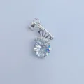 Silberner Schmetterling Zirkonia Anhänger DIY Charm für Halskette Armband Schmuck - Silberne Basis Schmetterling Runder Strass Stil (12)