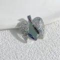 Silberner Zirkonia Herz Engelsflügel Anhänger, öffenbarer Kupfer Schmuck für Damen. - Typ D Silber