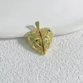 18k vergoldeter mikro-zirkon herz anhänger oeffnbarer kupfer schmuck modischer anhänger - Typ F Gold