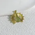 Goldener Anhänger Zirkonia Öffenbar Grüner Stein Minimalistischer Modeschmuck Stilvoll - Stil J