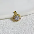 Vergoldeter 14k Kristall Blumen Anhänger DIY Halskette Schmuck Accessoire glänzendes Design - Goldene Rotierende Blume Stil (4)