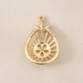 Verguld hol druppelvormig hanger zetting met zirkoon voor DIY sieraden accessoires. - Goud