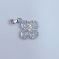 Vierblättriges Kleeblatt Kristall Anhänger Metall Schmuck Zubehör für DIY Halskette. - Goldene Basis Kleeblatt Strass Stil Zwei (10)