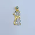 Vergoldeter mikro-besetzter Zirkonia Katzen Anhänger DIY Schmuck Zubehör Charms. - Goldene Basis Mikro-Eingelegter Strass Katze Stil (13)