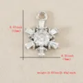 Snowflake Zircon Pendant Charm 18K Gold Plated DIY Jewelry Accessory for Necklace Earrings - Silver