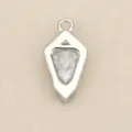 Ciondolo scudo zircone colore argento fascino accessorio per gioielli fai da te chic - Argento