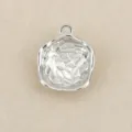 Detailed view of the irregular silver-colored metal pendant charm, perfect for DIY jewelry. - Silver