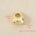 Golden 3D lucky bag charm bead, detailed view showing dimensions and weight for DIY jewelry. - Gold