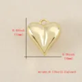 Massiver kupfervergoldeter glatter Herz-Anhänger für DIY-Schmuckherstellung und Accessoires. - Gold