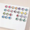 Alfabet bedels geëmailleerd dubbelzijdig metalen letterhangers voor DIY kettingen en sieraden. - Letter C / Paars/Zilver