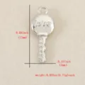 Copper plated rhinestone key pendant DIY jewelry accessory, compact size 0.66 x 0.27 inch each. - Silver