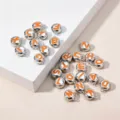 Zilveren metalen emaille letter bedels, oranje alfabet hangers voor DIY sieraden. - Letter A / Oranje/Zilver