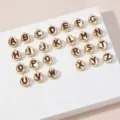 Vergoldete Emaillierte Buchstaben Anhänger 26 Alphabet Charms für DIY Halsketten Schmuck - Buchstabe A / Gold-Braun