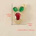 Detailed close-up view of gold plated carrot pendant featuring sparkling crystal stones. - Pendant Only (Without Chain) / Gold