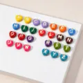 Kleurrijke geëmailleerde hart letter bedels A tot Z DIY metalen hangers sieraden set - Letter A / Donkerrood