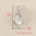 Silver geometric hollow diamond pendant DIY necklace bracelet jewelry making accessory part. - Silver