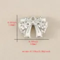 Silver hollow bow pendant DIY jewelry accessory charm, smooth metal craft size 14x18mm - Double Layer Hollow Bow Pendant (PJ1796) / Silver