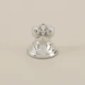 Silver Christmas bell charm pendant with bow DIY jewelry making accessory for crafts and gifts - Silver
