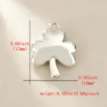 Detailed shot of solid silver clover pendant with precise dimension and weight labels. - Silver