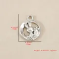 Silver bunny and carrot pendant charm with size and weight dimensions for jewelry making. - Silver