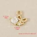 Pendente Cuore Farfalla Zirconia Placcato Oro Accessorio Per Gioielli DIY Dettaglio - Bow Combination / Oro