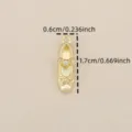 Gold plated ballet flat pendant with sparkling zirconia and bow for DIY jewelry making. - Gold