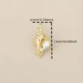 18K gold plated copper conch pendant with sparkling zirconia, perfect for DIY jewelry making. - Gold