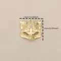Gold plated fox mask pendant charm with clear crystal detail for DIY jewelry making accessories. - Gold