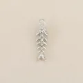 Silver fish bone pendant detail, perfect for DIY jewelry making and custom accessories craftsmanship. - Silver