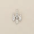 Silver tone chandelier pendant charm with sparkling cubic zirconia drops for DIY jewelry making. - Silver