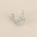 Silver tone metal DIY charm pendant featuring a 3d bow and cubic zirconia flower detail. - Silver