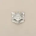 Silver fox mask pendant charm for DIY jewelry making, cute animal series craft accessory. - Silver