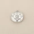 Silver tone metal cat pendant charm with clear cubic zirconia stones for DIY jewelry making. - Silver