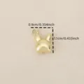 Gold plated cute rabbit head metal charm pendant diy jewelry accessory measuring 0.9x1.1cm - Gold