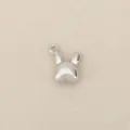 Cute 3D rabbit head metal pendant charm for DIY jewelry making, detailed cute animal accessory. - Silver