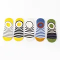 Flache unsichtbare Bootssocken Set, atmungsaktive Baumwolle gestreifte Sommersocken. - Farbmix Set 6