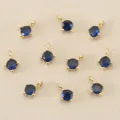18k vergulde ronde blauwe kubieke zirkonia DIY sieraden bedel hanger accessoires 4mm - Saffierblauw / Goud