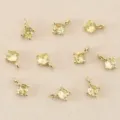 4mm Vergulde zirkoon ronde hanger DIY sieraden maken accessoires detailweergave - Geel / Goud