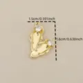 Gold Plated Zircon Flip Flop Pendant DIY Jewelry Accessory Detail View Showing Size - Gold