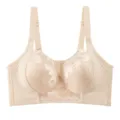 Détail de soutien-gorge en dentelle grande taille, armature confortable, beige neutre. - 34/75B / Chair
